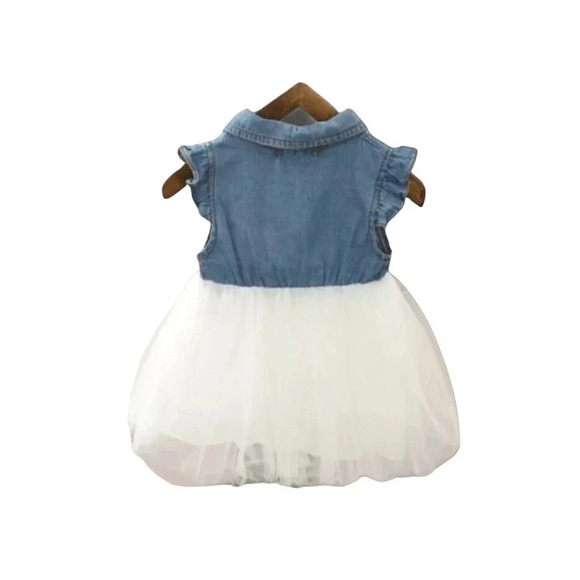 3T White tule with jean top and Animal Print Bow Dress - Picture 2 of 2